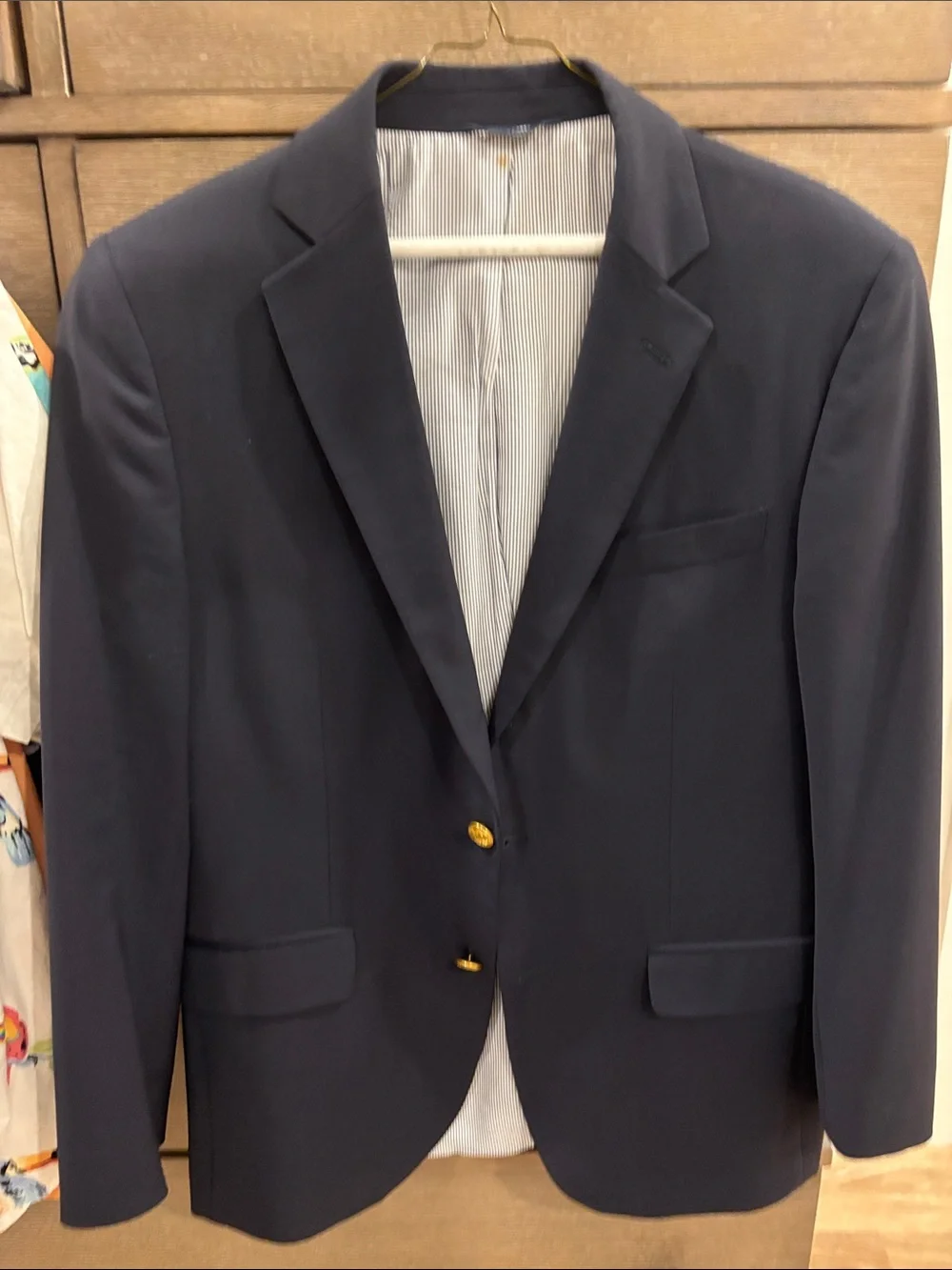 Brooks Brothers Navy Blazer with Gold-Tone Buttons